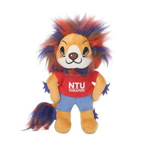 High quality stuffed animals A doll of colorful lions playing football Sports mascot