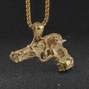 Colgante de Pistola de Acero Inoxidable al por Mayor, Colgante de Pistola de Mano Vintage de Acero Inoxidable para Hombres, Colgante de Acero Inoxidable para Hombre - Product Image 2