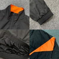 Veste coupe-vent noire et orange avec logo personnalisé - Réversible, imperméable, respirante, à capuche, décontractée, streetwear d'hiver, vêtement d'extérieur, fermeture éclair intégrale