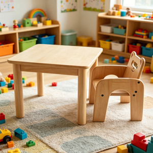 Chaise en bois Montessori pour enfants de 3 à 6 ans, mobilier d'école et de maternelle, pour l'extérieur, la salle à manger, sûre, durable et écologique - Product Image 3