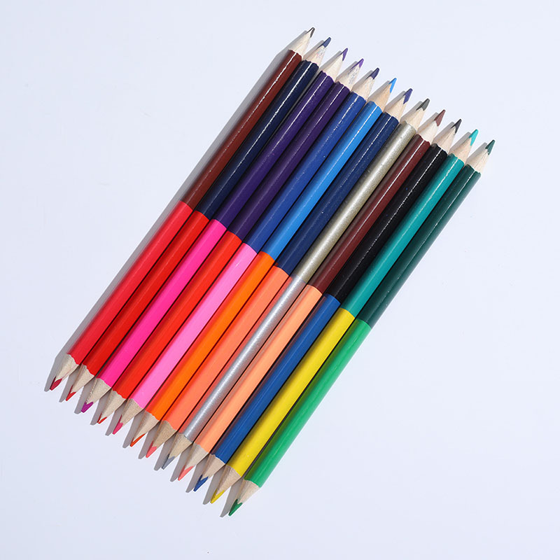 Цветной карандаш Secolorart, 24 цвета, 12 шт., двухсторонний цветной карандаш для школы, домашнего офиса
