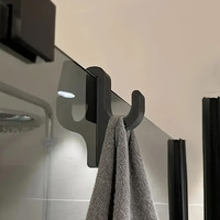 Gancho para vidrio de ducha sin taladro, colgador de toallas y esponjas para baño, gancho de almacenamiento para mampara de ducha, accesorios de baño