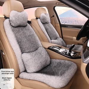 Toptan Yeni İnce Bel Hafif Lüks Tilki Kürkü Peluş Kışlık Araba Koltuğu Minder Kılıfı 7 Parça Set Ön Arka Koltuklar İçin Evrensel - Product Image 3