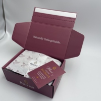 Boîte d'expédition personnalisée avec fermeture éclair pour produits de beauté, emballage cadeau, accessoires vestimentaires et livraison de produits de marque e-commerce