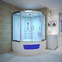 Cabine de douche sur mesure noir et blanc marcher dans la salle de douche à vapeur douche debout enceinte en verre avec baignoires