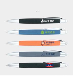 Rubber Coated Click <b>Cheap</b> Plastic Ballpoint Promotional Soft Touch Pen Custom Logo Accept - Product Image 5