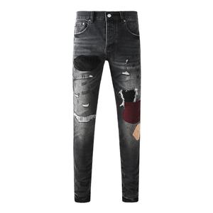 <span class=keywords><strong>Jeans</strong></span> da <span class=keywords><strong>Uomo</strong></span> <span class=keywords><strong>di</strong></span> Alta Qualità 2025, Nuovo Design <span class=keywords><strong>di</strong></span> <span class=keywords><strong>Marca</strong></span>, Viola Blu Nero, Gamba Dritta, Lavaggio Effetto Consumato, Vendita all'Ingrosso, Taglie 28-4 - Product Image 3