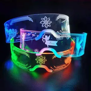 RTS Hot Sale Customizable Logo Fashion Tech Party Gifts LED Lighting Glasses Wholesale