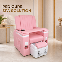 Fauteuil de spa rose avec lumière LED, inclinable, pour massage et manucure, multifonctionnel, vente chaude, luxe, pour salon de pédicure