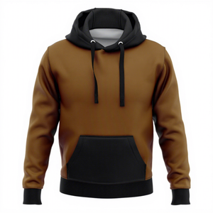 Sudadera con Capucha para Hombre, Diseño de Bloques de Color Sólido, Corte Regular, Informal, de Algodón Tejido, Manga Larga, para Otoño, con Bolsillo Delantero - Product Image 4