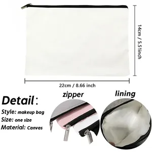 Borsa da viaggio in tela con gatto dei cartoni animati, con chiusura a cerniera, per kit da viaggio, trucchi, articoli scolastici, astuccio per matite, borse da toilette - Product Image 6