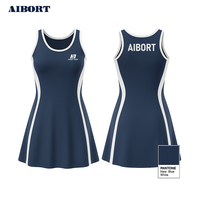 Robe de netball Aolan sur mesure, séchage rapide, look élégant, respirante, en tissu recyclé, sans manches, col rond, pour l'école