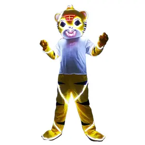 Adult Full Body Jumpsuit Cosplay LED Chinese Zodiac Light Up Fancy Animal Costume with Remote Control Performance Wear for Party