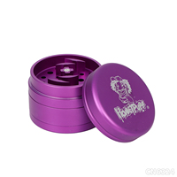 HONEYPUFF marque 63mm-4parts broyeur de cigarettes en alliage d'aluminium accessoire pour fumer en papier kraft unique logo personnalisable
