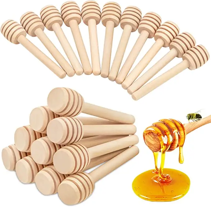 Mini palo agitador de madera para miel, 3 pulgadas, para jarras, dispensador de miel