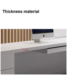 Bureau de réception de bureau rond blanc Original et nouveau logo rose - Product Image 2