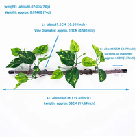 Branche de forêt artificielle à l'aspect naturel, pliable, avec 2 ventouses puissantes pour la décoration de terrariums de caméléons, geckos et serpents