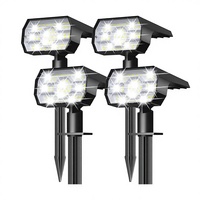 Lampes solaires LED blanches froides étanches IP67 pour extérieur avec Bluetooth, 3 modes d'éclairage, 2W, 400 lumens, jardin, cour, paysage, mur, route