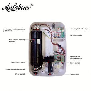 Calentador de agua eléctrico, temporizador, LED de temperatura para uso doméstico en hoteles, para ducha de autocaravana, producto de importación de plástico de Malasia - Product Image 5