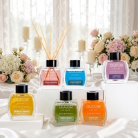 Nieuwe stijl 120ml gekleurde glazen rietdiffuser fruitgeur rietstokjes diffuser olie langdurige huisgeur decoratie voor hotel cadeau