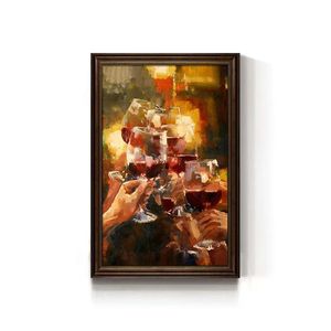 Decorazione del vino rustico Vintage arte della parete pittura su tela per il ristorante occidentale Wine Bar cucina Lounge - Product Image 6