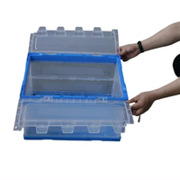 Boîtes de rangement pliables en plastique transparent avec couvercle pour déménagement et stockage