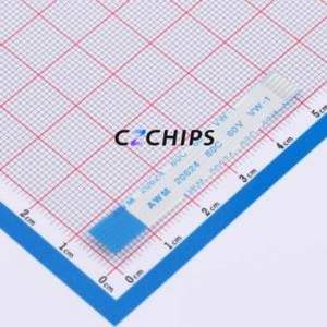 FFC-1.0-6P-50mm-B FFC Cable (Flexible Flat Cable) P=1mm Connector 6P 1mm 0.3mm Reverse - Product Image 1