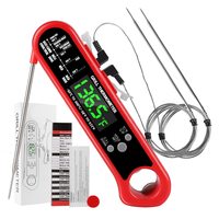 Thermomètre numérique à viande 3 en 1, thermomètre alimentaire à lecture instantanée avec 2 sondes filaires détachables pour griller, cuisiner, barbecue