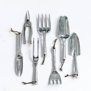 7pcs Set Garden Tools with Hand Trowel Hand Fork and Pruners for Bonsai Use Tools