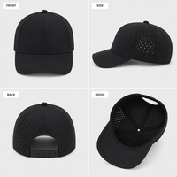 Casquette de performance perforée vierge, ventilation découpée au laser, réglable, pour le sport et la course, broderie de logo personnalisée, OEM, vente en gros, faible MOQ