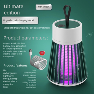 Lampe anti-moustiques électrique pour chambre à coucher à l'intérieur du ménage tueur de mouches avec répulsif et fonction de choc électrique - Product Image 3