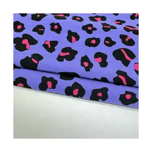 Factory direct sales soft purple bottom small leopard print 160cm crystal hemp fabric for clothing