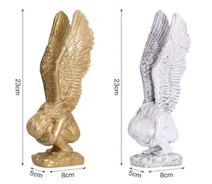 Angelo creativo ali di resina fiore fata figurina scultura decorazione angelo memoriale e statua di redenzione