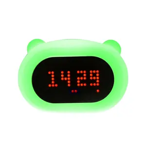 Fabbrica diretta led orologio digitale lampada orso bianco silicone sveglia sveglia per bambini