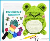 Kit de crochet créatif dessin animé animal série grenouille pingouin hibou combinaison à la main bricolage tissu décorations matériel paquet
