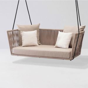 Mobilier d'extérieur moderne Table à manger avec design en rotin pour jardin ou restaurant Livré avec oreiller et coussin Chaise - Product Image 1