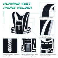 Gilet de course réfléchissant pour le sport en plein air avec porte-téléphone et poche pour bouteille d'eau