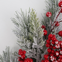 Maßgefertigte Luxuriöse Festliche Künstliche Zederne Rote Tannenzapfen-Beeren-Zweige und -Ranken für Weihnachtskränze und -bäume 2026