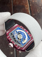 Montre automatique mécanique de luxe pour homme 6702, style sport, tourbillon, boîtier creux en fibre de carbone, réserve de marche, bracelet en nylon