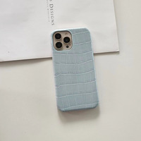 Nouvelle coque de téléphone en cuir d'alligator/crocodile uni, couleur unie, pour iPhone 13 14 14plus 15 15pro 15promax 16