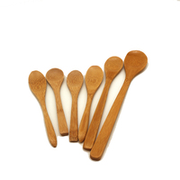 Cuillère à confiture en bambou pour enfants, mini cuillère à miel, cuillère en hêtre de 12,5 cm, mini cuillère de dégustation en bambou, cuillère à glace de cuisine