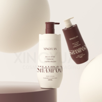 Flacon pompe en plastique personnalisé de luxe 500 ml pour crème corporelle, shampoing, après-shampoing, soins de la peau et conditionnement de lotions