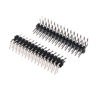 Connecteur double rangée, pas de 2,0 mm, broches coudées à 90 degrés, cuivre nickelé, longueur 14,5 mm, pour produits numériques 3C