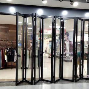 Alışveriş Merkezi Kullanımı İçin Termal İzolasyonlu ve Güvenlik Sistemli Ticari Ofis Dış Cephesi Modern Alüminyum Cam Katlanır Kapı - Product Image 3
