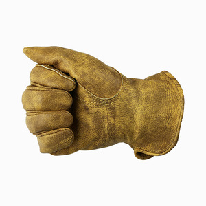 Guantes de Motocicleta de Cuero Vacuno Amarillo con Diseño Retro, Guantes de Seguridad para Conducir - Product Image 6