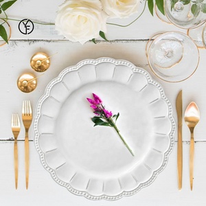 Juego de Platos al por Mayor, Vajilla de Cerámica Blanca con Relieve, Platos Modernos de Porcelana para Bodas - Product Image 6