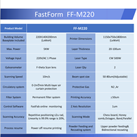 Imprimante 3D métallique FastForm FF-M220 SLM industrielle à double extrudeur, nivellement automatique, USB/WiFi, garantie 1 an, nouveau format grand volume