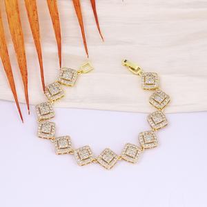 Jxx <b>Fashion</b> 14K Gold Plated Brass Tennis Bracelet Adjustable Ladies' Cubic Zirconia Stylish and Trendy Jewelry for Women - Product Image 2