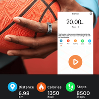 Anneau intelligent avec logo personnalisé, écran tactile, suivi de l'oxygène sanguin, de la fréquence cardiaque et du sommeil, en alliage d'acier inoxydable, étanche IP68, compatible Android et iOS