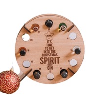 Weihnachts-Countdown-Ornamente Weinflaschenhalter Aufbewahrung Holz-Weinregal und Dekorationen für Heim und Bar
